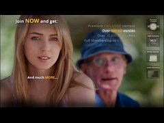 Sexy blonde teen satisfy her rich grandpa lover